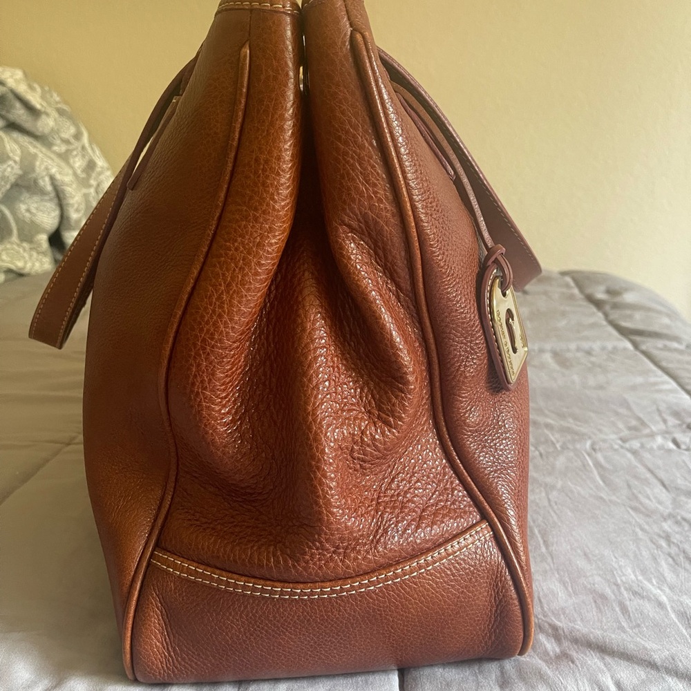 Dooney & Bourke Vintage Rich Brown Leather Tote - Picture 10 of 16